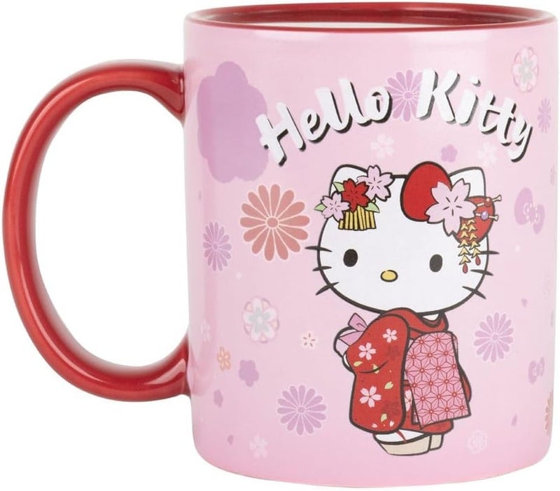 Konix Hello Kitty Kimono Heat Active Mug, 320 ml, Red - Image 3