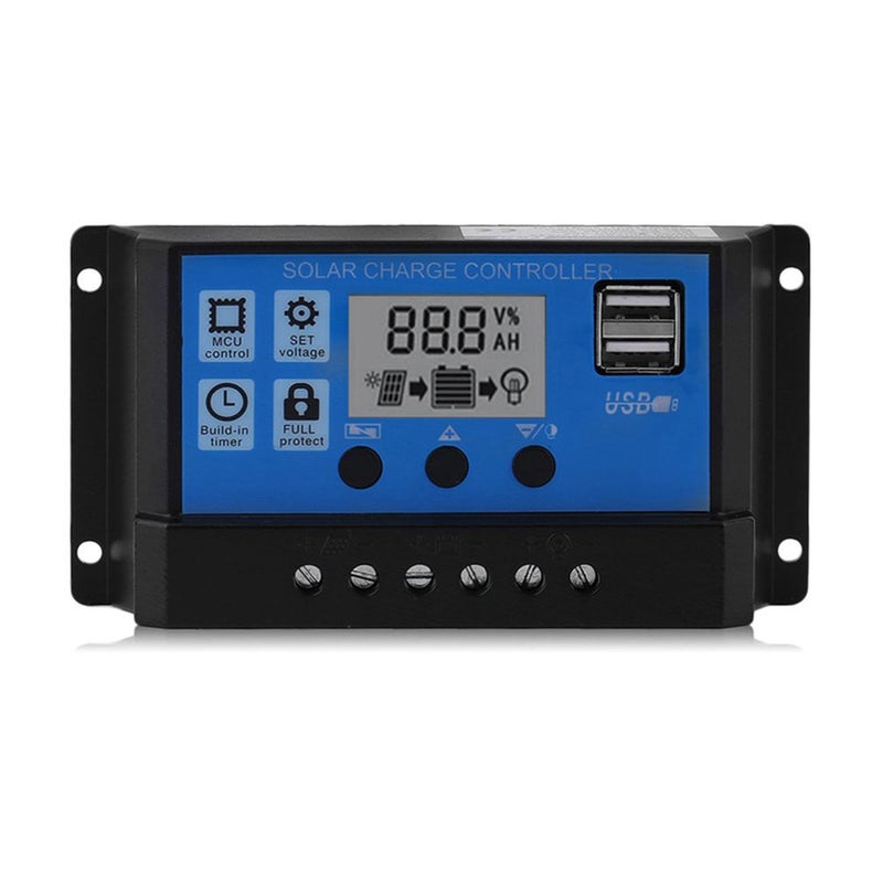 100A Solar Panel Controller Solar Recharger Controller LCD Display Screen Street Lamp System Recharge Controller PWM Recharge Management Dual USB Output Controller - Image 1