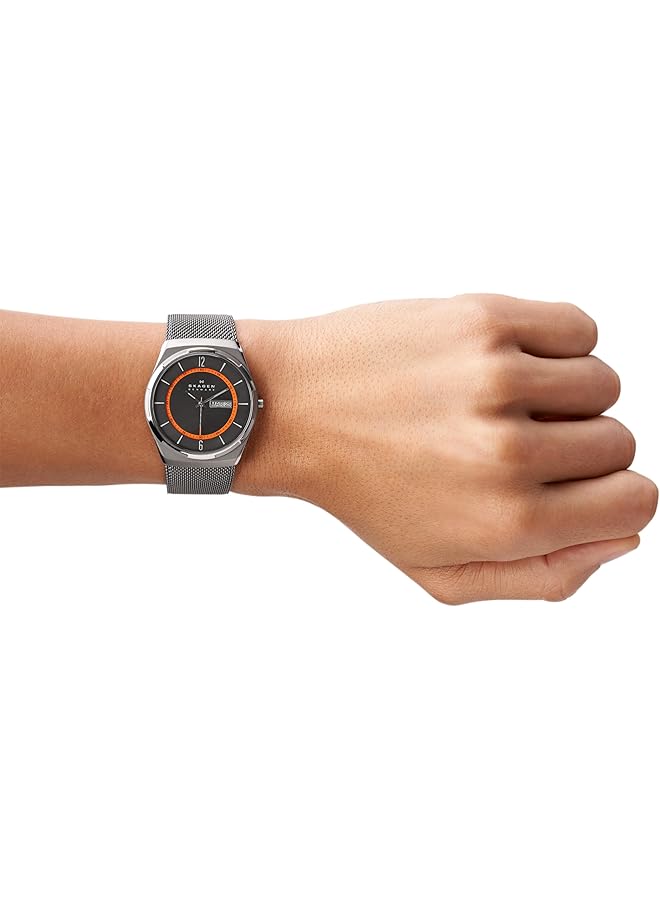 Skagen Men Titanium Watch With Orange Accents - Image 5
