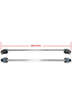 Al Khateeb 2Pcs 48" Universal Crossbar, Lockable Roof Rack With Mouting Clamp 