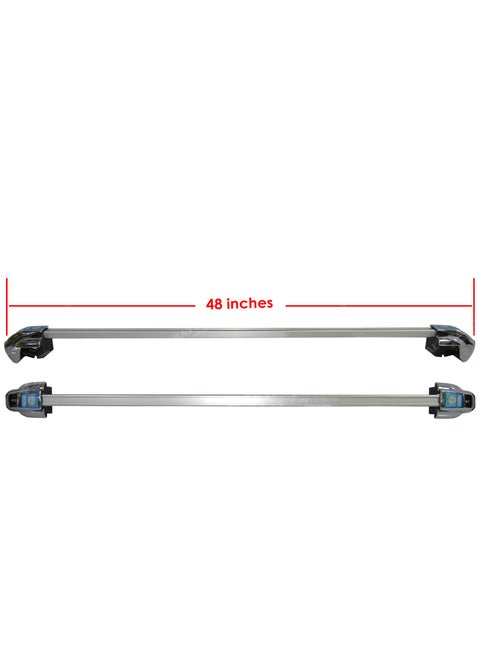 2Pcs 48" Universal Crossbar, Lockable Roof Rack With Mouting Clamp