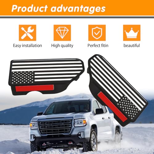 ijuicy 2 PCS Truck Bed Rail Stake Pocket Cover, American Flag Pattern Stake Pocket Covers, Truck Bed Accessories Compatible with 2019-2024 Chevy Silverado/GMC Sierra 1500 2500HD 3500HD (Black&White) - Image 4