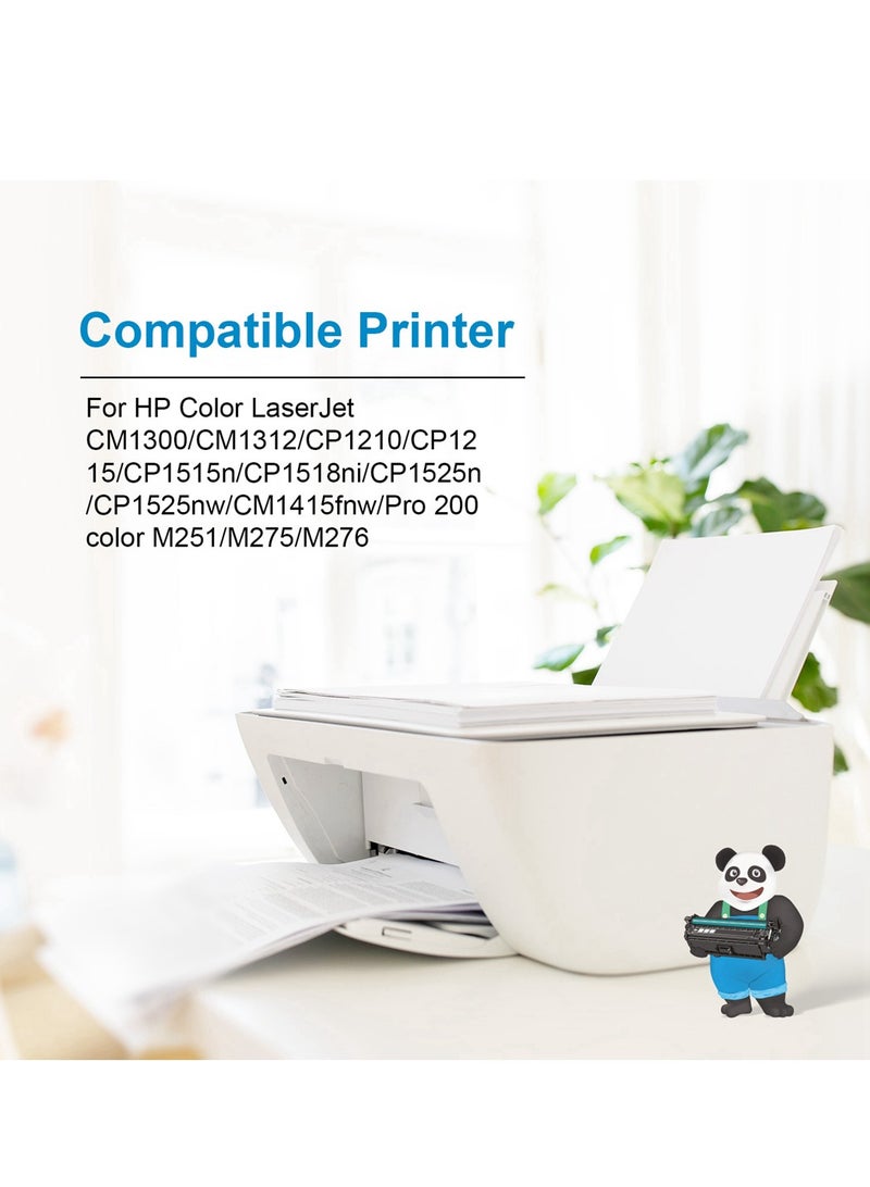ASTA 125A CB541A Color Toner Cartridge Compatible For HP LaserJet CM1300 CM1312 CP1210 CP1215 CP1515n CP1518ni Printer CB C B 541 125 A Office Consumable Replacement Cyan C Printing High Quality - Image 3