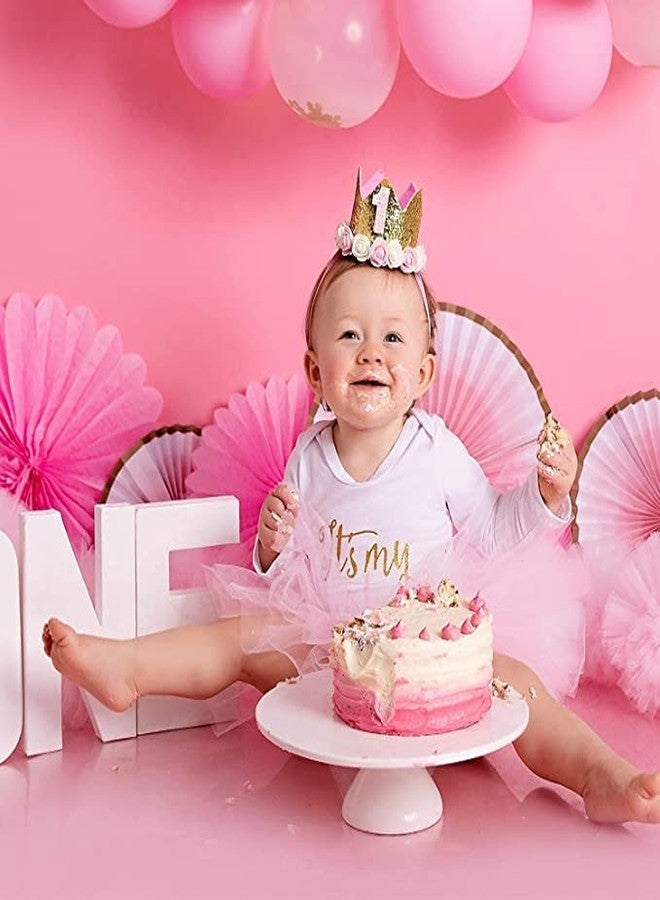 Happy Space HAPPYSPACE Birthday Crown/Hairband/Headband/tiara For 1yr/2yr/3yr (1 Year, Pink), Birthday cap for baby girl 1year - Image 3