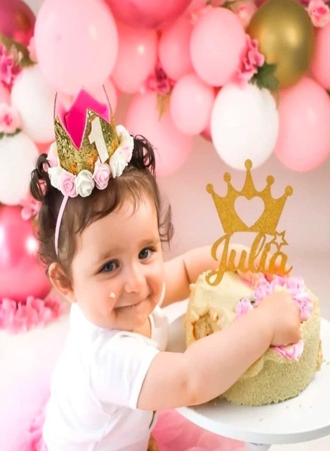 Happy Space HAPPYSPACE Birthday Crown/Hairband/Headband/tiara For 1yr/2yr/3yr (1 Year, Pink), Birthday cap for baby girl 1year - Image 2