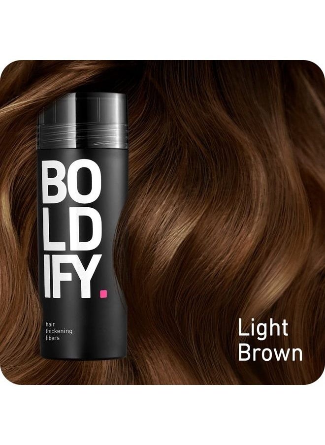 Boldify ﻿﻿BOLDIFY Hair Fibers for Thinning Hair (LIGHT BROWN) Undetectable & Natural - 28g Bottle - Hair Powder - Completely Conceals Hair Loss in 15 Sec - Hair Thickener & Topper for Fine Hair for Women & Me  - Image 2