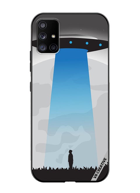 Protective Case Cover For Samsung Galaxy A51 5G Ufo Sighting In Full Moon Design Multicolour