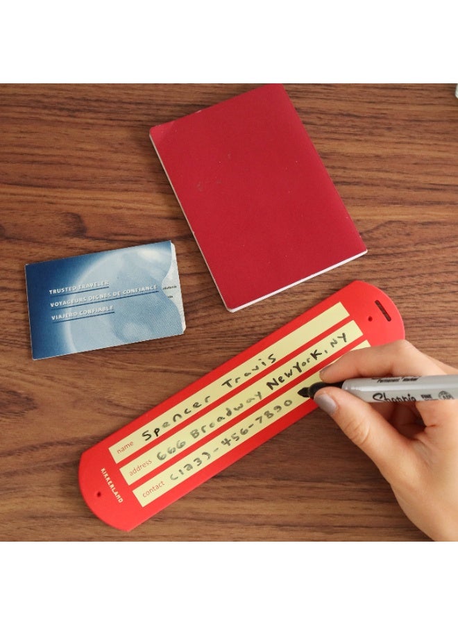 KIKKERLAND Red Slap Luggage Tag | Privacy Cover, Silicone Travel Bag Tag, Wrap-Around Handle Design, Red - Image 2