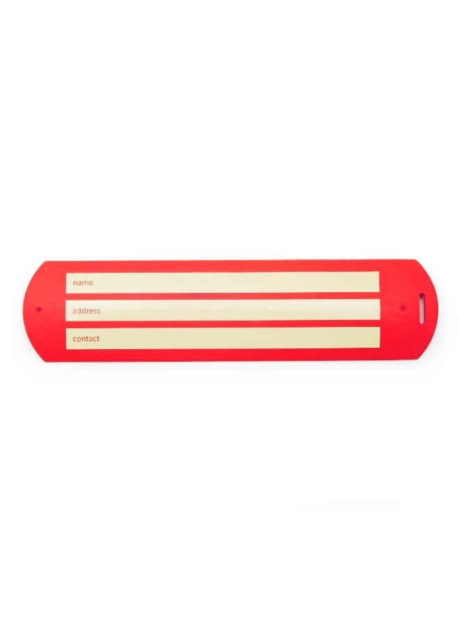KIKKERLAND Red Slap Luggage Tag | Privacy Cover, Silicone Travel Bag Tag, Wrap-Around Handle Design, Red - Image 5