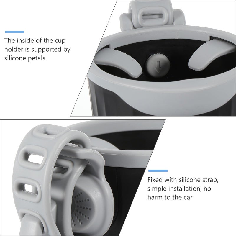 Universal Stroller Cup Holder Adjustable Bottle Rack Cart Accessories Black Gray - Image 4