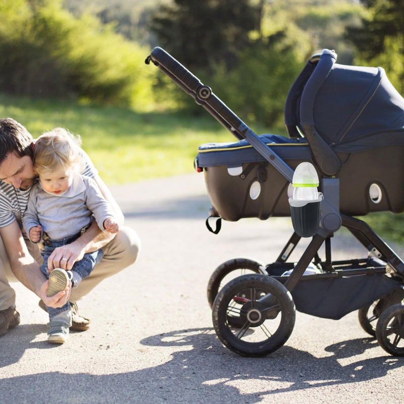 Universal Stroller Cup Holder Adjustable Bottle Rack Cart Accessories Black Gray - Image 5