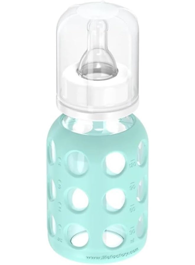 lifefactory زجاجة رضّاعة للأطفال من لايف فاكتوري مع غلاف سيليكون 4 أونصات، عبوة من 2 - نعناعي - Image 4