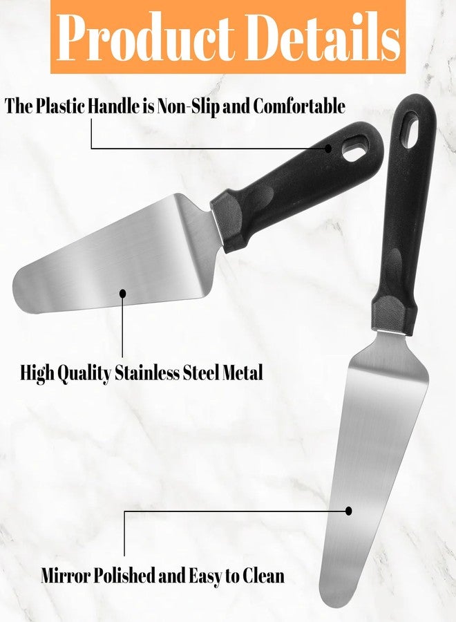 LOLYSIC 25 Pcs Pizza Spatula Set, Stainless Steel Pie Server & Cake Cutter with Non Slip Plastic Handle, Rustproof Baking Triangular Spade for Pizza, Cake, Dessert, and Pie Serving - Image 4