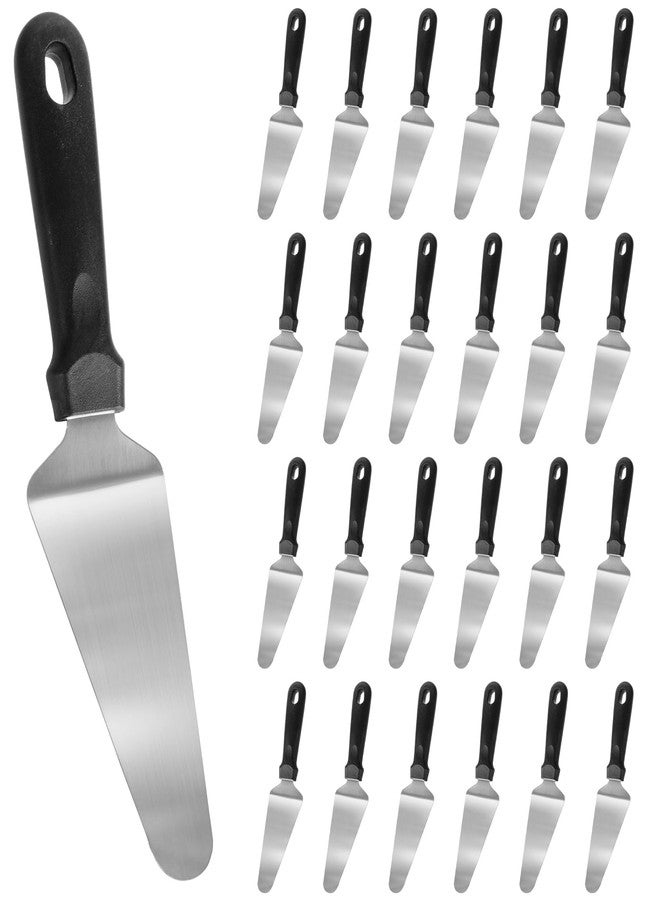 LOLYSIC 25 Pcs Pizza Spatula Set, Stainless Steel Pie Server & Cake Cutter with Non Slip Plastic Handle, Rustproof Baking Triangular Spade for Pizza, Cake, Dessert, and Pie Serving - Image 1