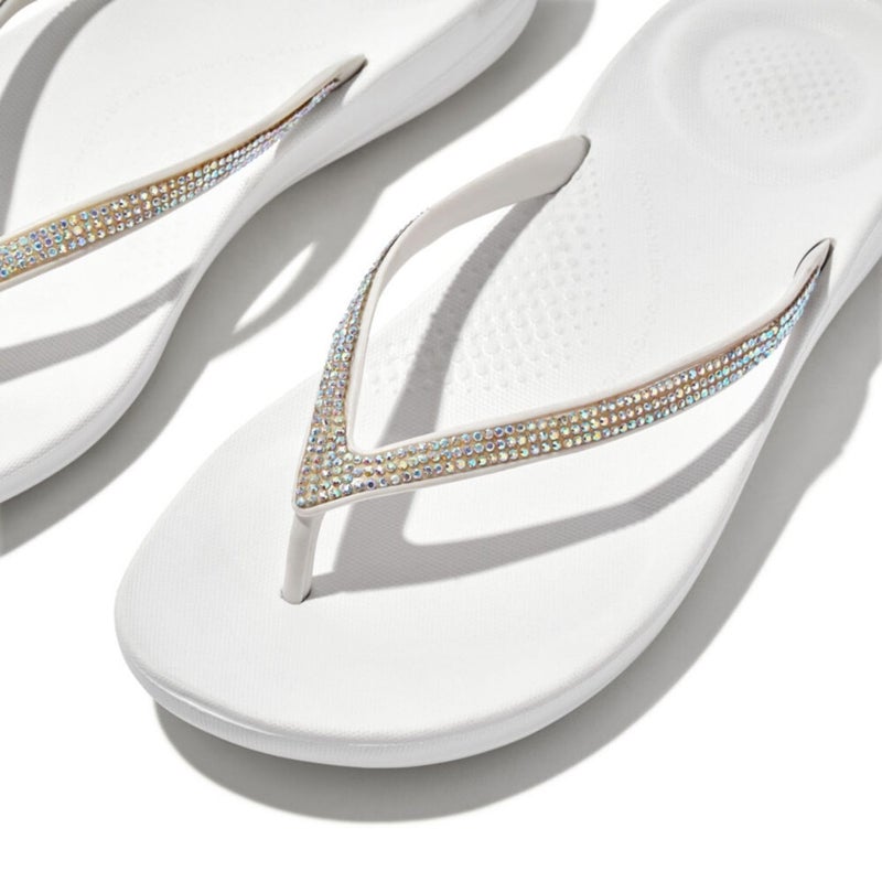 FitFlop صندل فيت فلوب النسائي IQUSHION سباركل، أبيض حضري، US07 - Image 4