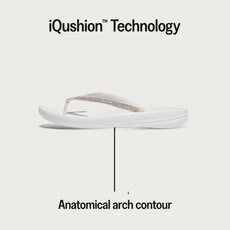 FitFlop صندل فيت فلوب النسائي IQUSHION سباركل، أبيض حضري، US07 - Image 3