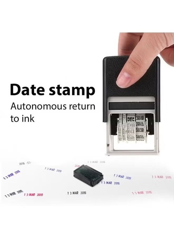 واي جيه الكلمات الصغيرة المحمولة القصاصات بعجل مستلزمات الطباعة ختم الحساب ختم مكتب DIY مستلزمات المكتب الوحل مجموعة التاريخ ختم التاريخ الطوابع (بدون حبر) - Image 2