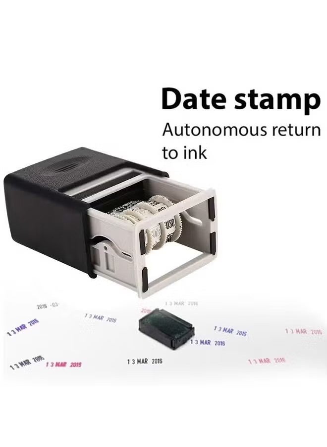 واي جيه الكلمات الصغيرة المحمولة القصاصات بعجل مستلزمات الطباعة ختم الحساب ختم مكتب DIY مستلزمات المكتب الوحل مجموعة التاريخ ختم التاريخ الطوابع (بدون حبر) - Image 3