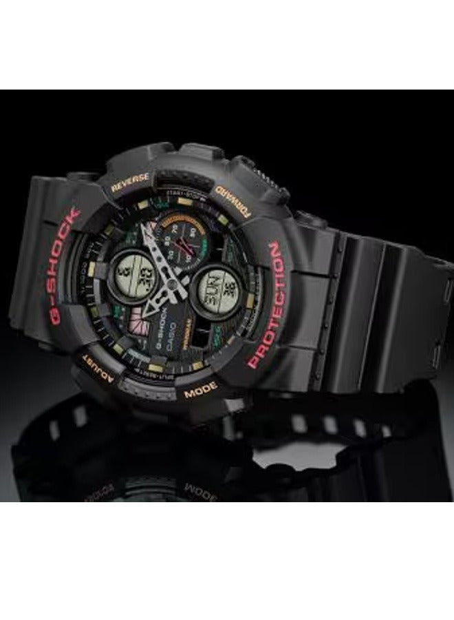 G-SHOCK ساعة جي شوك GA-140-1A4DR رياضية للرجال بسوار من الجلد والرقمية - Image 2
