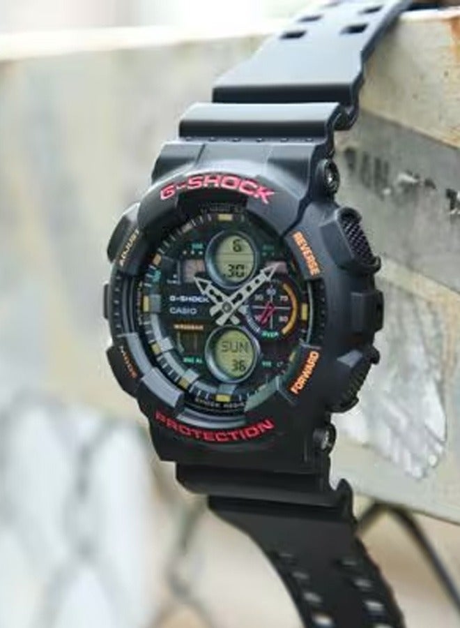 G-SHOCK ساعة جي شوك GA-140-1A4DR رياضية للرجال بسوار من الجلد والرقمية - Image 4