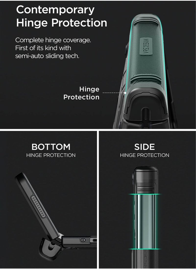VRS Design - Terra Guard Active S (S-Pen Compartment in Hinge Protection) Case Cover For Samsung Galaxy Z Fold 4 (2022) With Screen Protector - Matte Black (S-Pen NOT Included) - Image 1