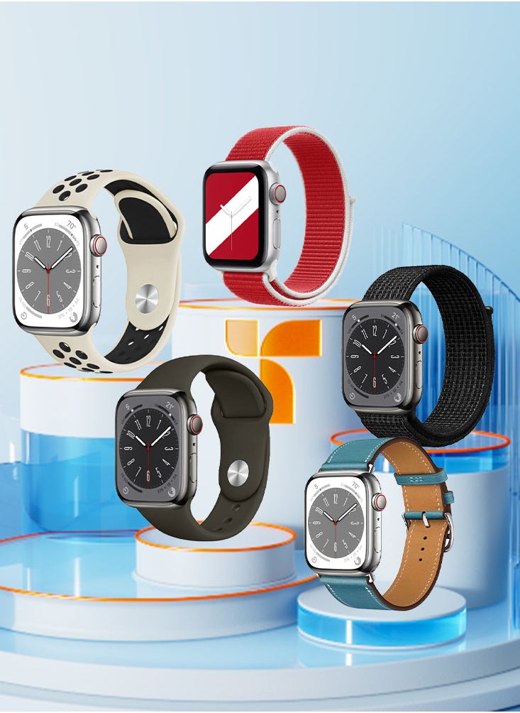 Perfii - 5pcs Watch Bands Replacement for Apple Watch Strap Compatible with Apple Watch 42/41/40/38mm Series 10/9/8/7/6/5/4/SE - Image 1