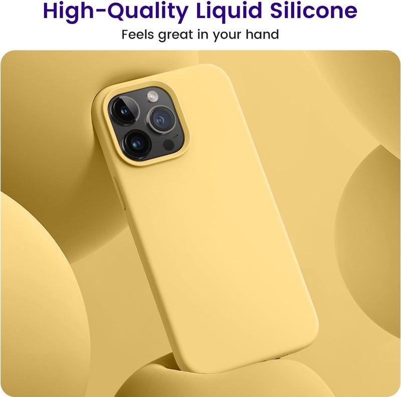 OTOFLY Designed for iPhone 14 Pro Max Case, Silicone Shockproof Slim Thin Phone Case for iPhone 14 Pro Max 6.7 inch (Yellow) - Image 4