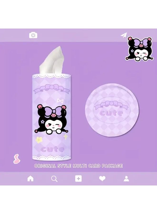 كولومي هيلو كيتي علبة مناديل سيارة وردي زهور بيضاء حاملة كأس محمولة - Image 1