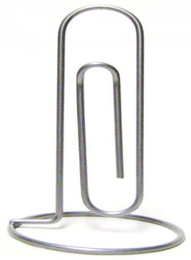 Home-X Jumbo Paper Clip Memo Holder for Desk - Document Stand, Typing Paper Holder, Office Organizer, Desktop Accessory, Photo Clip Stand, Letter & Bill Storage, Mail Organizer-Silver - Image 1