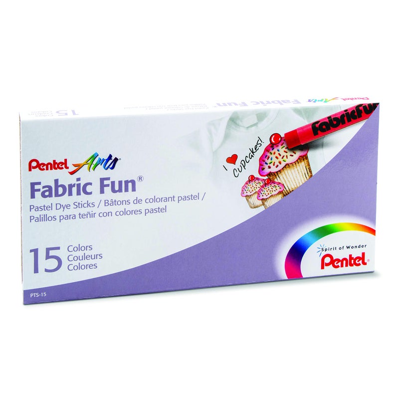 Pentel PTS15 Fabric Fun Pastel Dye Sticks - Pack of 15 - Image 3