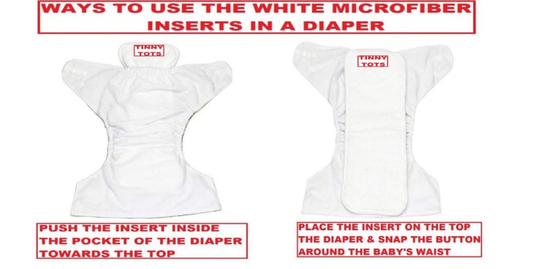 Tinny Tots Pack of 1 Baby Reusable Cloth Diapers Washable Adjustable With 2 Baby Bamboo White Microfiber Insert Pads Soaker Boosters(5 Layers) Wet-Free Combo For Toddlers/New Borns(PINK) - Image 5
