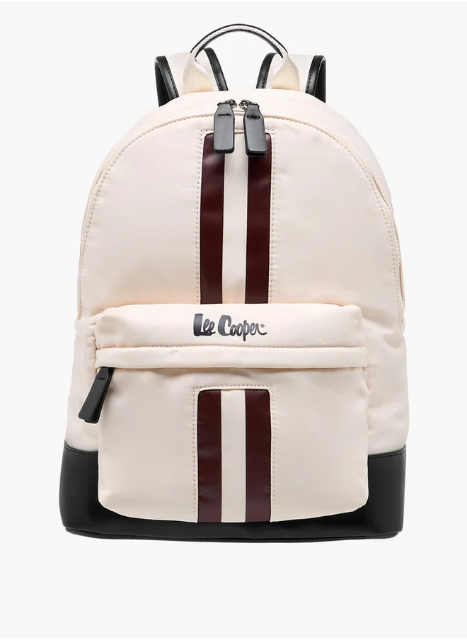 Lee Cooper Paneled Backpack with Zip Closure and Adjustable Strap - 29x15x40 cm