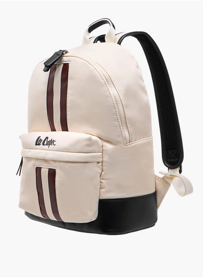 Lee Cooper Paneled Backpack with Zip Closure and Adjustable Strap - 29x15x40 cm