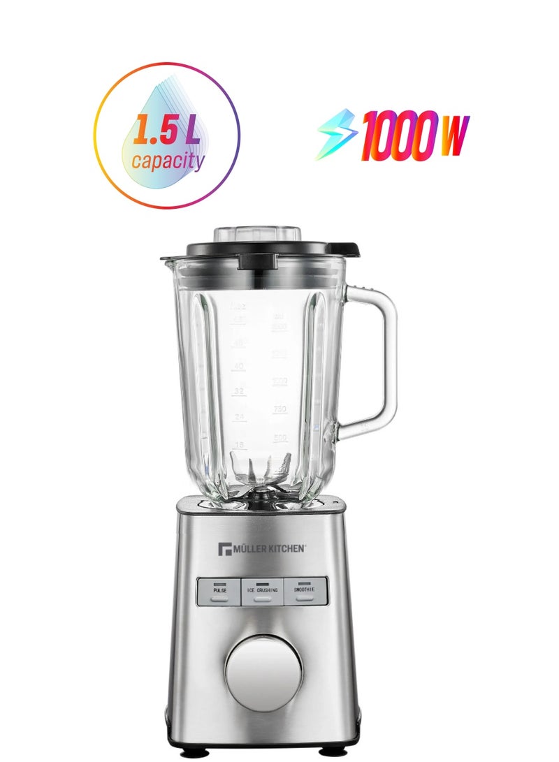 MULLER KITCHEN Electric Blender, 1000W, 1.5L Jar Capacity, 5 Variable Speeds, Stainless Steel  - Image 1