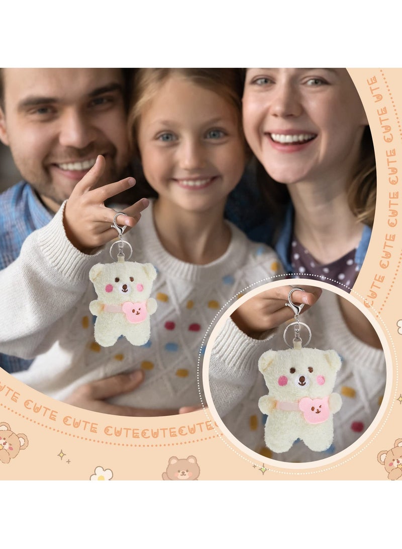 SYOSI Plush Bear Keychain for Backpacks, Aesthetic Stuffed Animal Keyring Pendant Mini Fluffy Cute Keychain Bear Backpack Charms Plush DIY Decorations for Gift Box Filled Party Decorations 6 Pcs  - Image 5