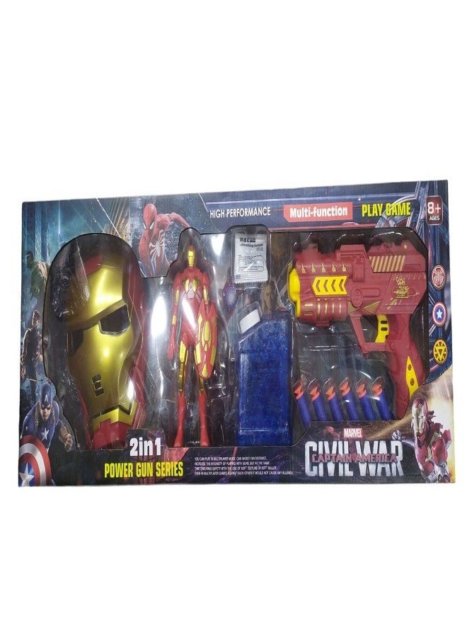 Ironman Pistol With Gel Bullets And Also Sponge Shots. It Also Has A Ironman Mask  - Image 1