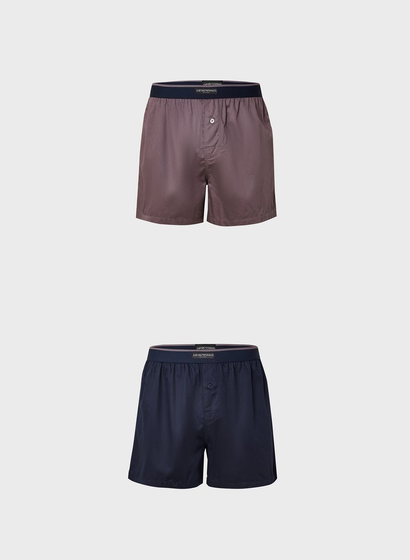 EMPORIO ARMANI 2 Pack Logo Band Boxers  - Image 1