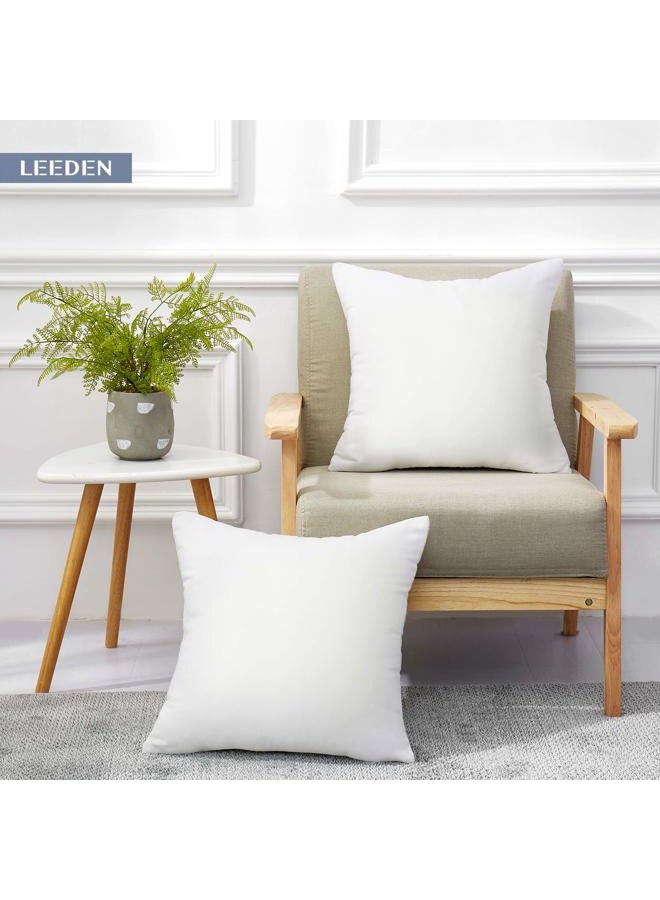 Leeden 20 x 20 Pillow Inserts (Set of 2) - Throw Pillow Inserts with 100% Cotton Cover - 20 Inch Square Decorative Pillows for Sofa, Couch, Bed and Home Decor - Image 2