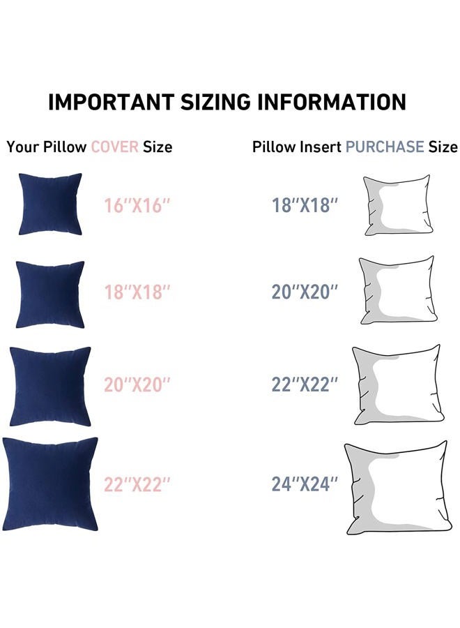Leeden 20 x 20 Pillow Inserts (Set of 2) - Throw Pillow Inserts with 100% Cotton Cover - 20 Inch Square Decorative Pillows for Sofa, Couch, Bed and Home Decor - Image 4
