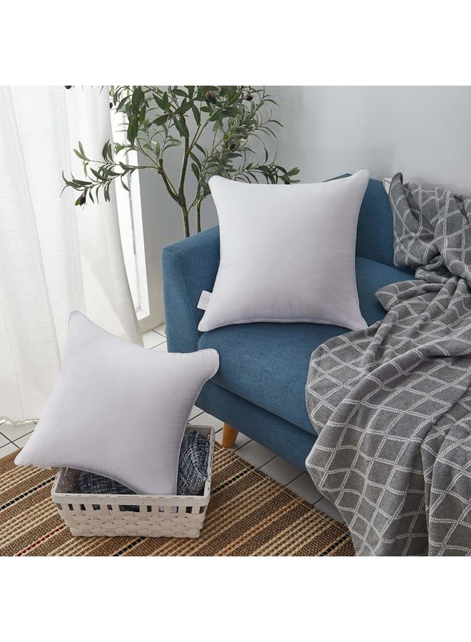 Leeden 20 x 20 Pillow Inserts (Set of 2) - Throw Pillow Inserts with 100% Cotton Cover - 20 Inch Square Decorative Pillows for Sofa, Couch, Bed and Home Decor - Image 3