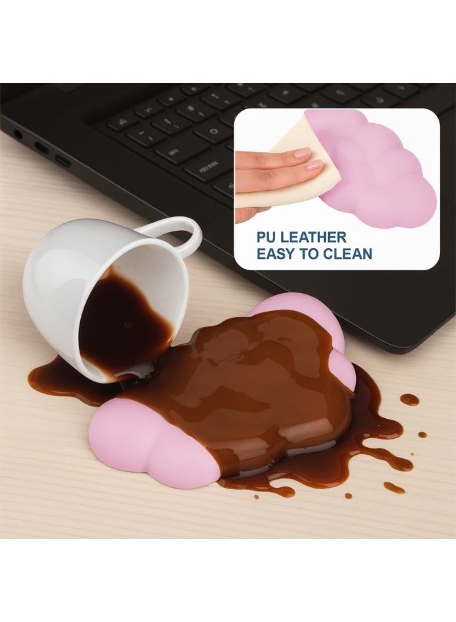 ARX Cloud Wrist Rest Keyboard and Mouse Set for Any Keyboard, Ergonomic Memory Foam Wrist Support with Non-Slip PU Base, Pain Relief for Office, Gaming, Computer, Laptop - Pink - Image 4