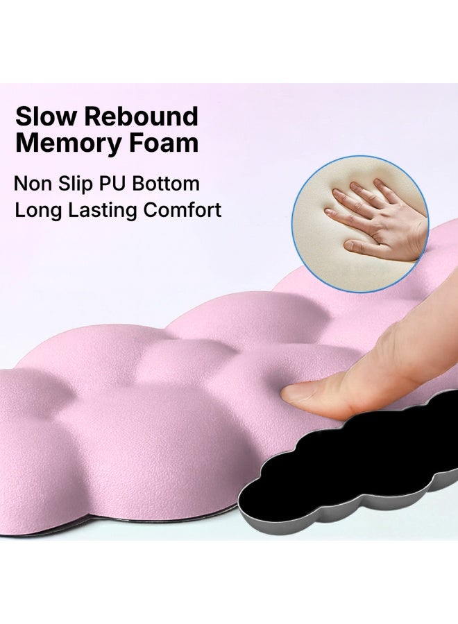 ARX Cloud Wrist Rest Keyboard and Mouse Set for Any Keyboard, Ergonomic Memory Foam Wrist Support with Non-Slip PU Base, Pain Relief for Office, Gaming, Computer, Laptop - Pink - Image 5