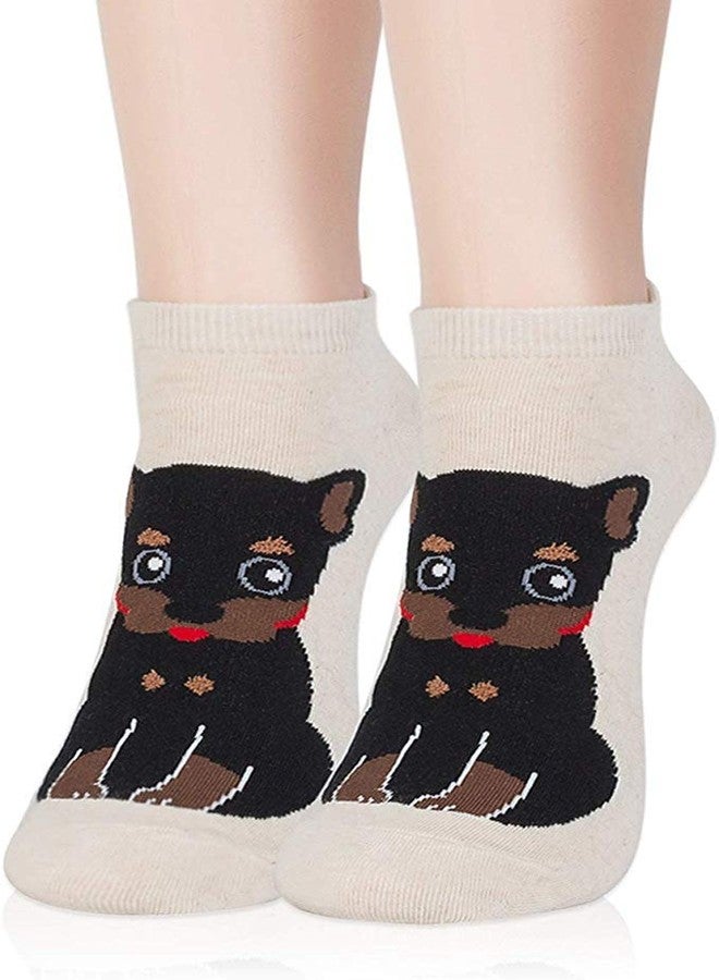 Niue Girl's Cute Dog Patterned Animal Socks Colorful Funny Casual Cotton Novelty Crew Socks (Beige, Freesize)-(Pack of 01) - Image 1