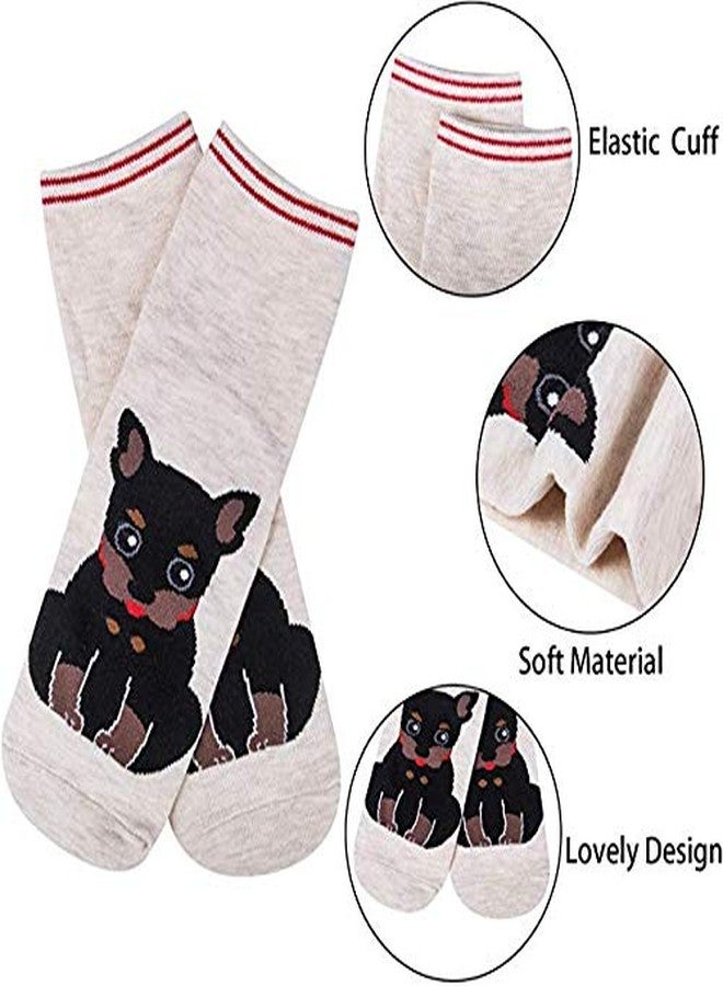 Niue Girl's Cute Dog Patterned Animal Socks Colorful Funny Casual Cotton Novelty Crew Socks (Beige, Freesize)-(Pack of 01) - Image 2