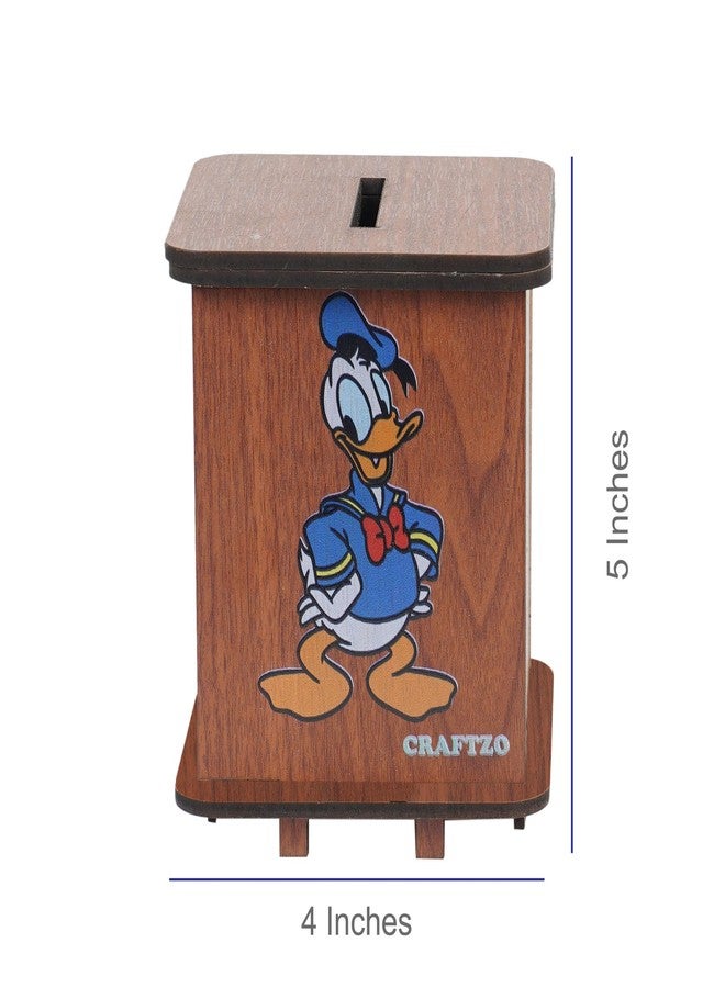 CRAFTZO Handmade Wooden Money Bank | Coin Box - Money Box - Gift Items for Kids (CZPB1104) - Image 3