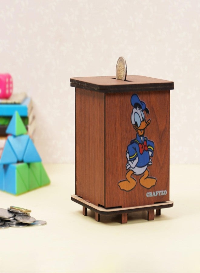 CRAFTZO Handmade Wooden Money Bank | Coin Box - Money Box - Gift Items for Kids (CZPB1104) - Image 5
