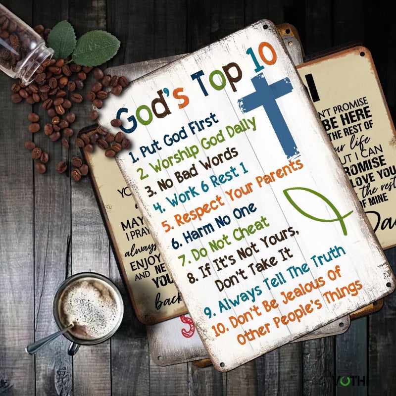 VOTHI Aluminum 10 Commandments Sign - Art Deco Decorative Signage, 8x12 inches, Wall Art Decoration for Girls Room, Kitchen, Living Room, Bedroom - Image 4