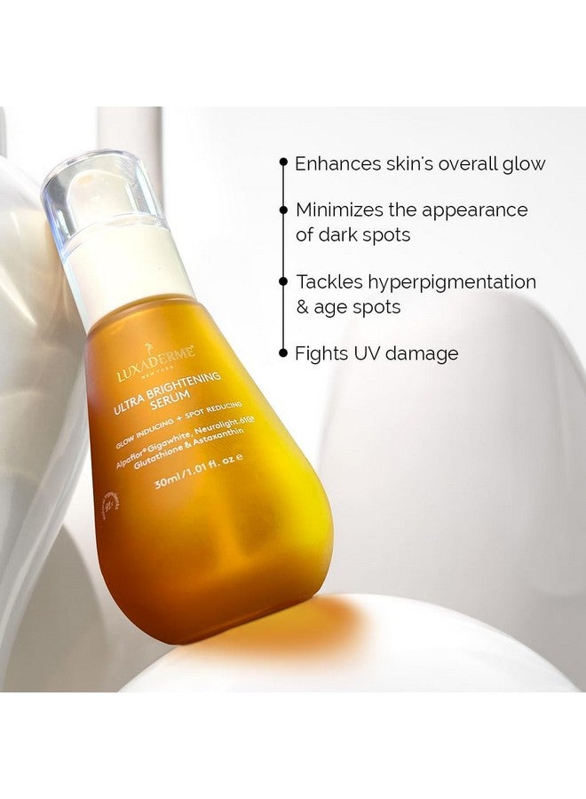 LuxaDerme Korean Ultra Brightening Face Serum, Brightens Skin And Reduces Dark Spots, Daily Use For Brightening & Even Skin Tone | 91% Natural Ingredients With Yuzu, Glutathione & Astaxanthin | 30Ml  - Image 1