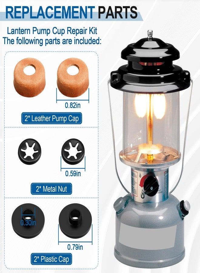 LVACODV 3000005094 Compatible Replacement Pump Cup Kit for Coleman Lanterns & Stoves - Includes Leather Pump Caps, Metal Nuts, and Plastic Caps for Airtight Seal - Image 2