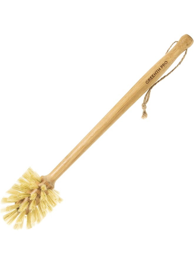 GREENTH PRO فرشاة زجاجات البامبو من GREENTH PRO Nature مع شعيرات سيزال - تصميم مقبض طويل للتعليق لتنظيف زجاجات المياه وزجاجات الأطفال وزجاجات الرياضة والنظارات وزجاجات المياه وزجاجات النبيذ - Image 1
